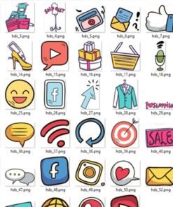 Social Media Hand Drawn Sticker